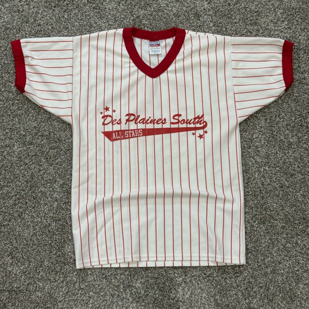 Vintage 70s Empire Des Plaines All Stars Baseball Jersey Mens M Pinstripe USA